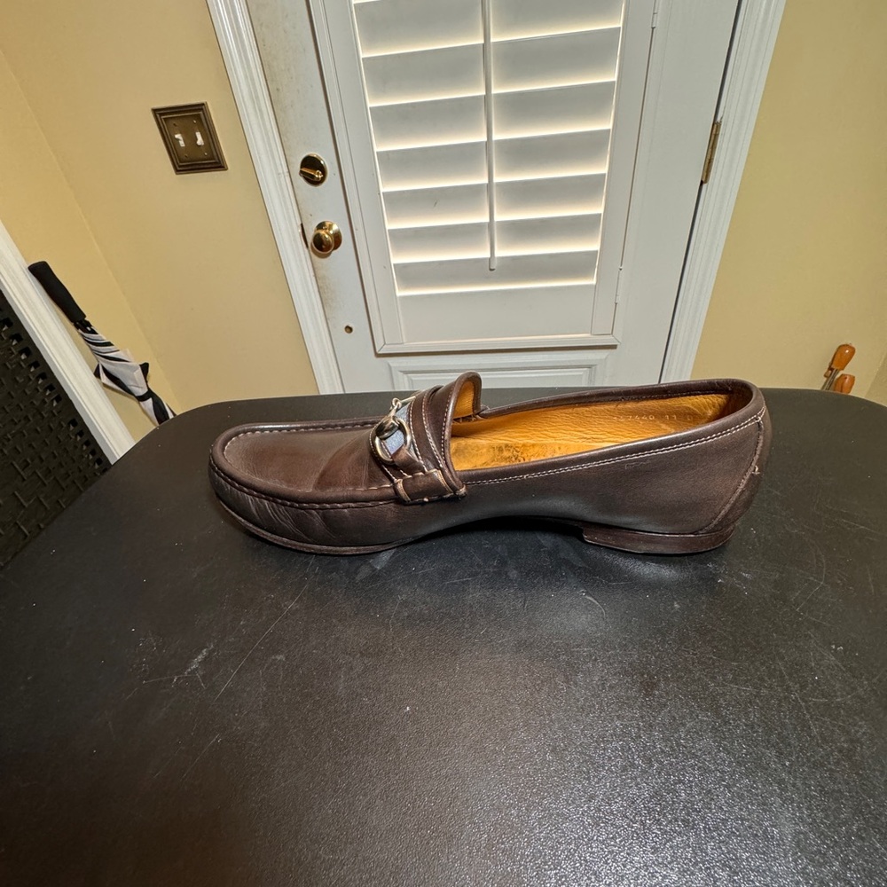 Gucci men’s brown 11D right horsebit designer loafer - Picture 5 of 8